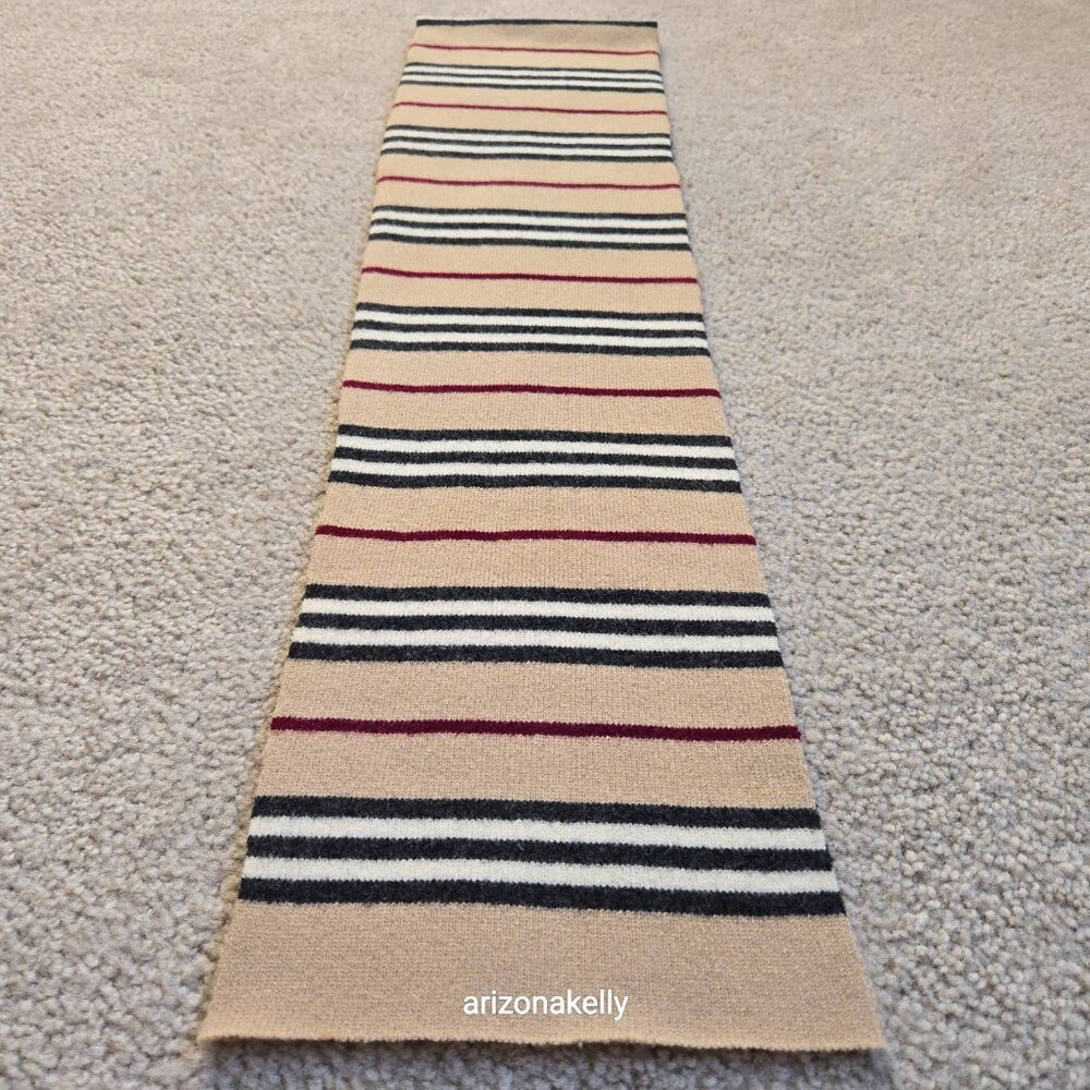 Burberry Rare Vintage KNIT Lambswool Scarf PERFECT - Picture 4 of 11